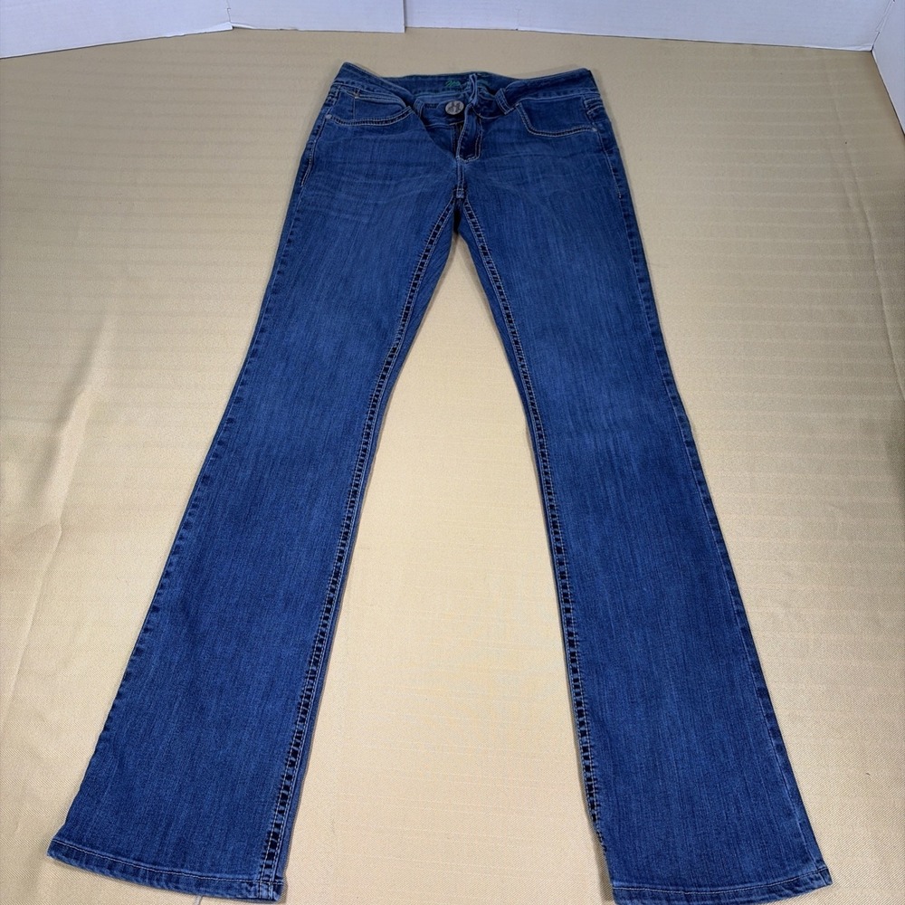 Wrangler Retro Jeans Womens 5/6x34 Blue Medium Wash Slim Straight Leg Boot Cut